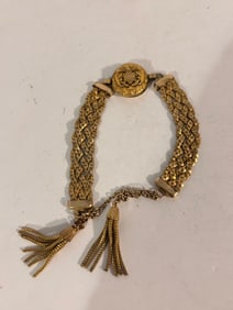 Vintage 14K Gold Filled Navy Bracelet 14K Pendant 7"