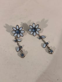 Vintage Sterling Silver floral Earrings