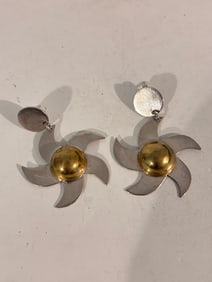 Vintage Sterling Silver heavy Earrings 18 grams