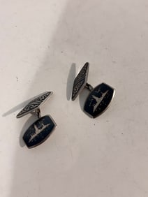 Vintage Sterling Silver Siam Cufflinks
