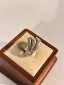 Vintage Sterling Silver Modernist F-56 Ring Sz 7