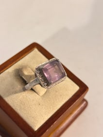 Vintage Sterling Silver Spinel Ring Sz 10
