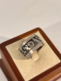 Vintage Sterling Silver Modernist Ring Sz 10