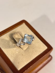 Vintage Sterling Silver tested Sapphire Ring Sz 6