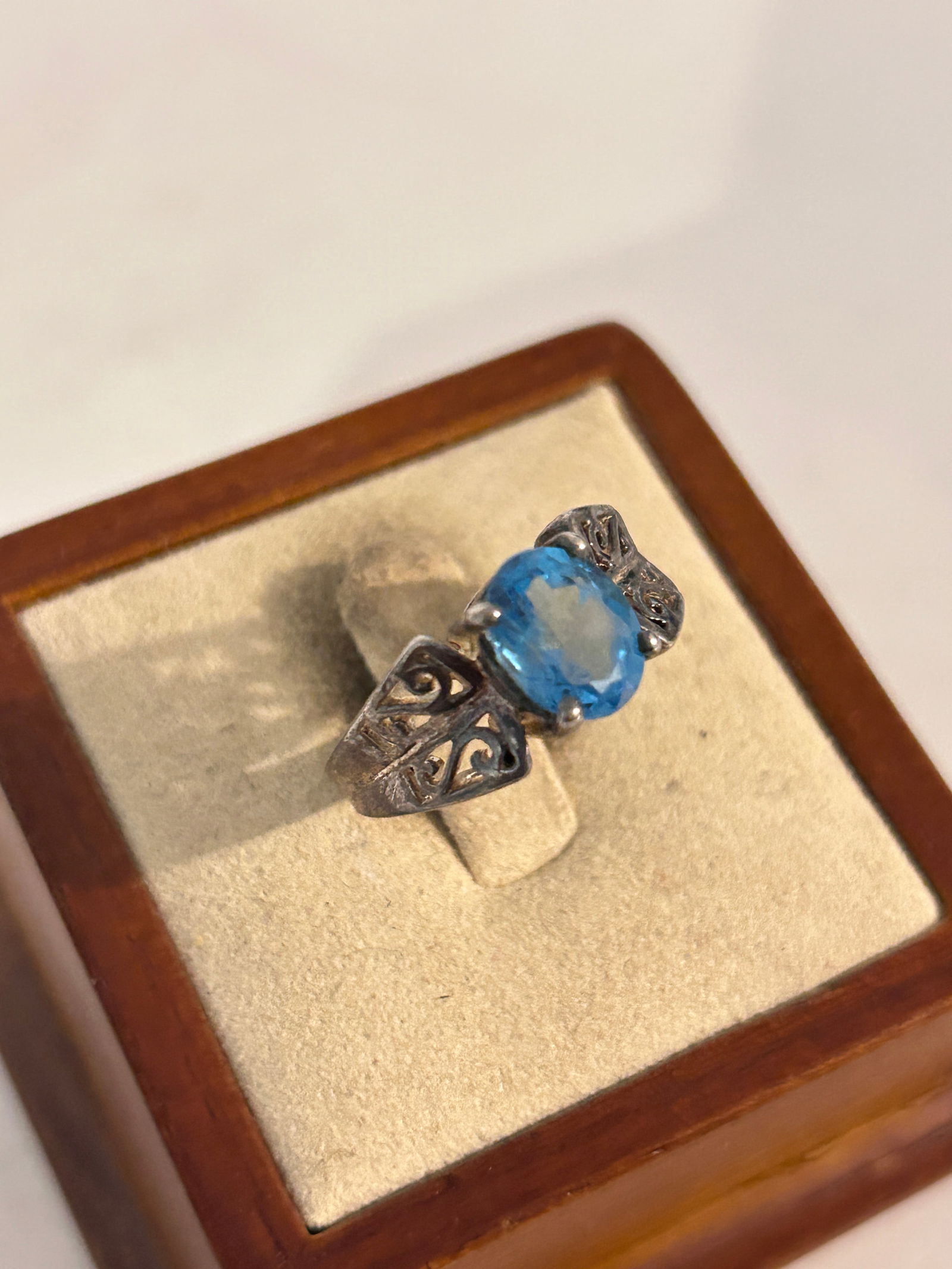 Vintage Han Sapphire Sterling Silver Tested Ring Sz 6 (1 of 5)