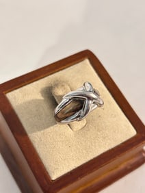 Vintage Sterling Silver CNA Signed Modernist Ring Sz 6