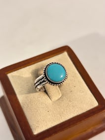 Vintage Carolyn Pollack Sterling Silver 925 Turquoise Ring Sz 7