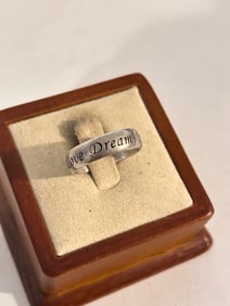 Sterling Silver 925 RJ Graziano Love Dream Believe Thumb Band Ring Sz 8