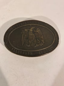 Western Union Telegraph Co. Eagle U.S. Belt Buckle