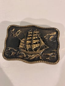 Vintage BTS Sailboat Belt Buckle