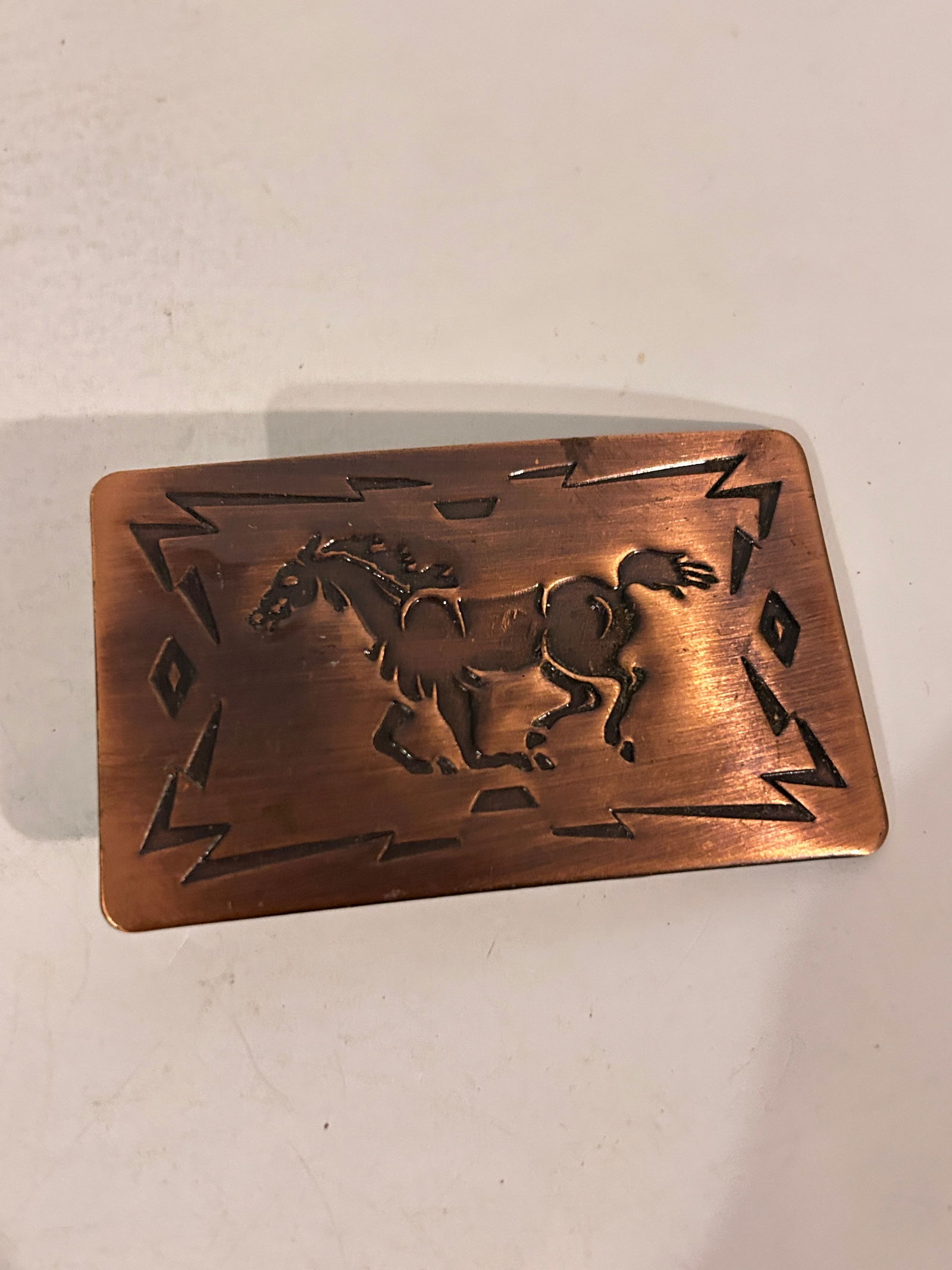 Vintage Copper Horse Belt Buckle (1 of 4)
