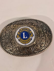 Vintage Lions Club Belt Buckle