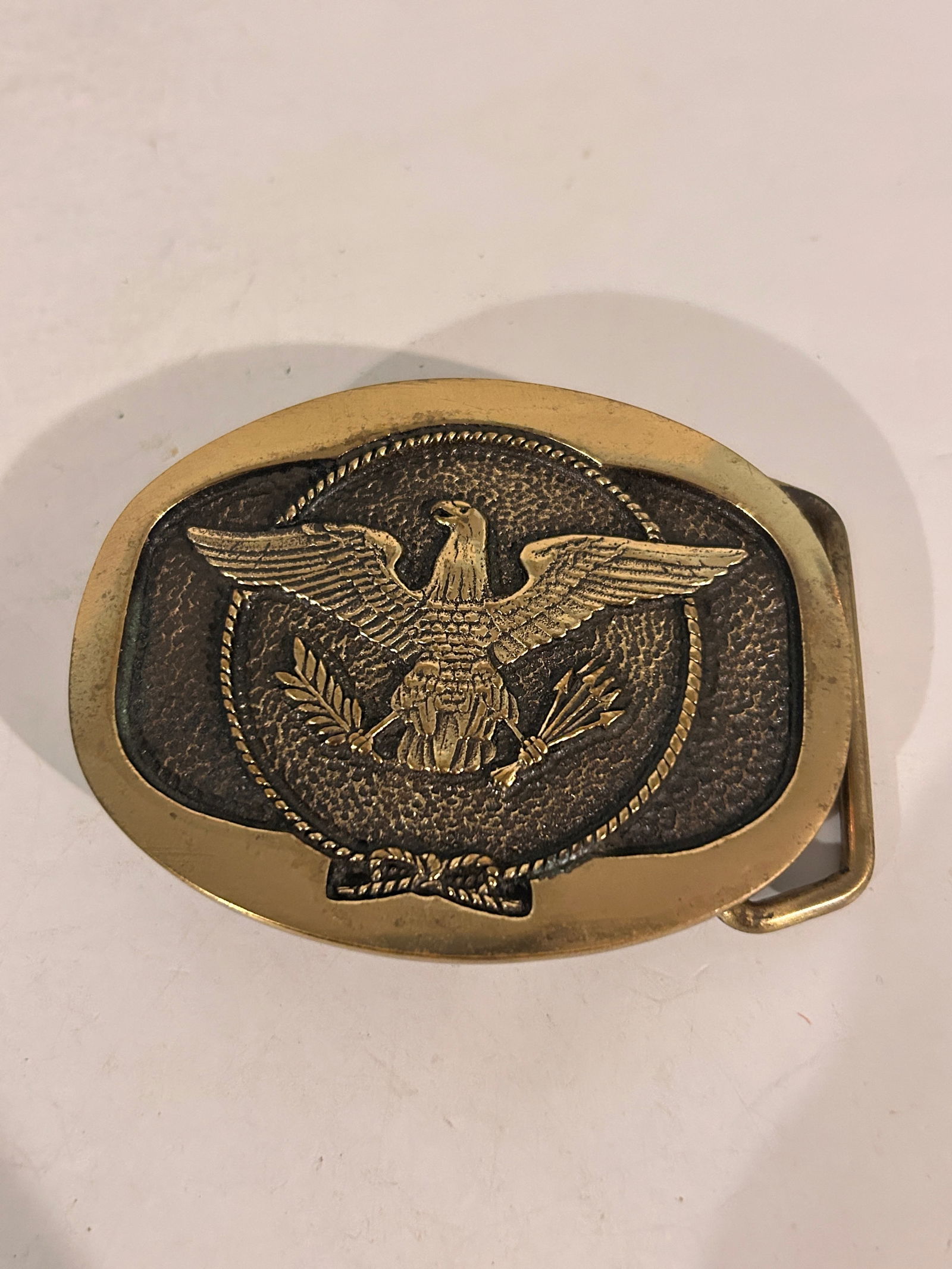 Vintage Solid Brass Eagle Belt Buckle (1 of 5)
