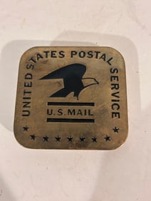Vintage USPS United States Postal Service 1970s Solid Brass Belt Buckle Clerk Mailman