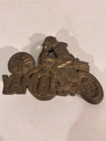 Vintage 1980 Yamaha Motorcycle Belt Buckle Solid Brass by Baron Buckles (BBB)
