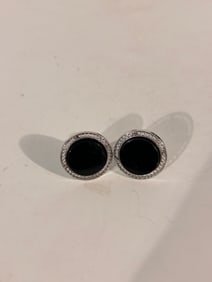 Vintage black filigree Cuff Links