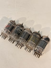 Vintage Lot of 5 12AU7 Mixed Tubes