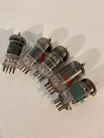 Vintage Lot of 5 12AU7 Mixed Tubes