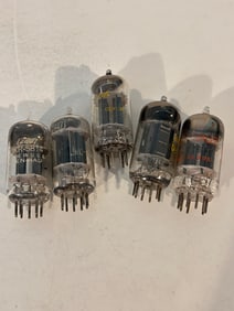 Vintage Lot of 5 12AU7 Mixed Tubes