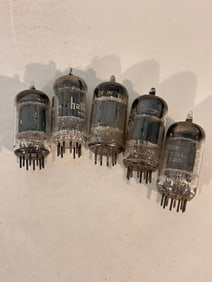 Vintage Lot of 5 12AX7 Mixed Tubes