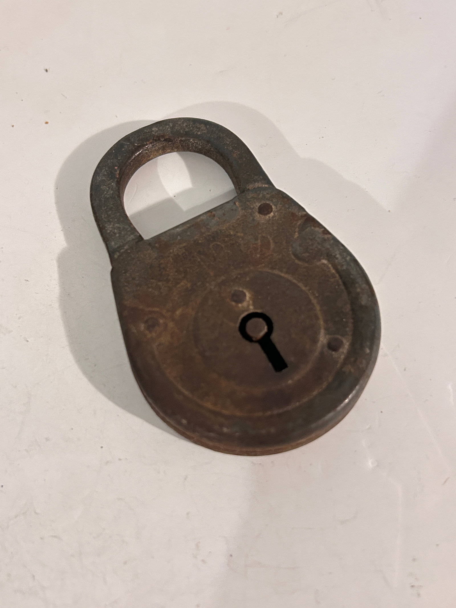 Vintage old Lock: Item comes exactly as shown Know what you are bidding on. Carefully refer to and examine all photos, ask questions, do research, etc., to determine (Authinticity) . before bidding in order to determin