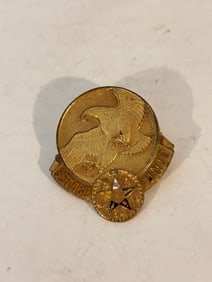 O.E.S. Service Unit Pin with a Landing Eagle and a Five-Pointed Star