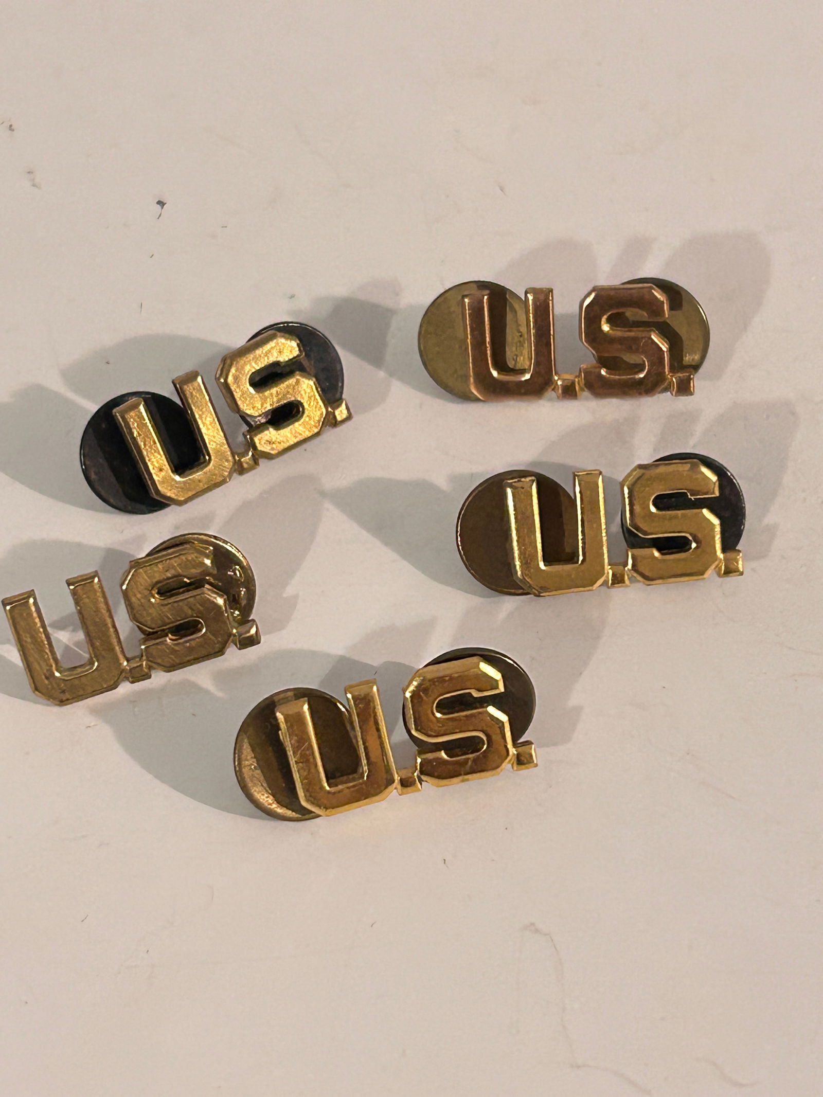 Vintage U.S. Script Military Collar Insignia Pin (Lot of 5 (1 of 4)