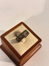 Vintage Zodiac Aries Ram Sterling Silver Band Ring Unisex Large Size 11