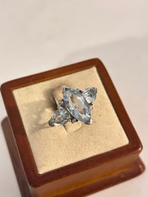 Vintage Sterling Silver Tested Sapphire Ring Sz 6