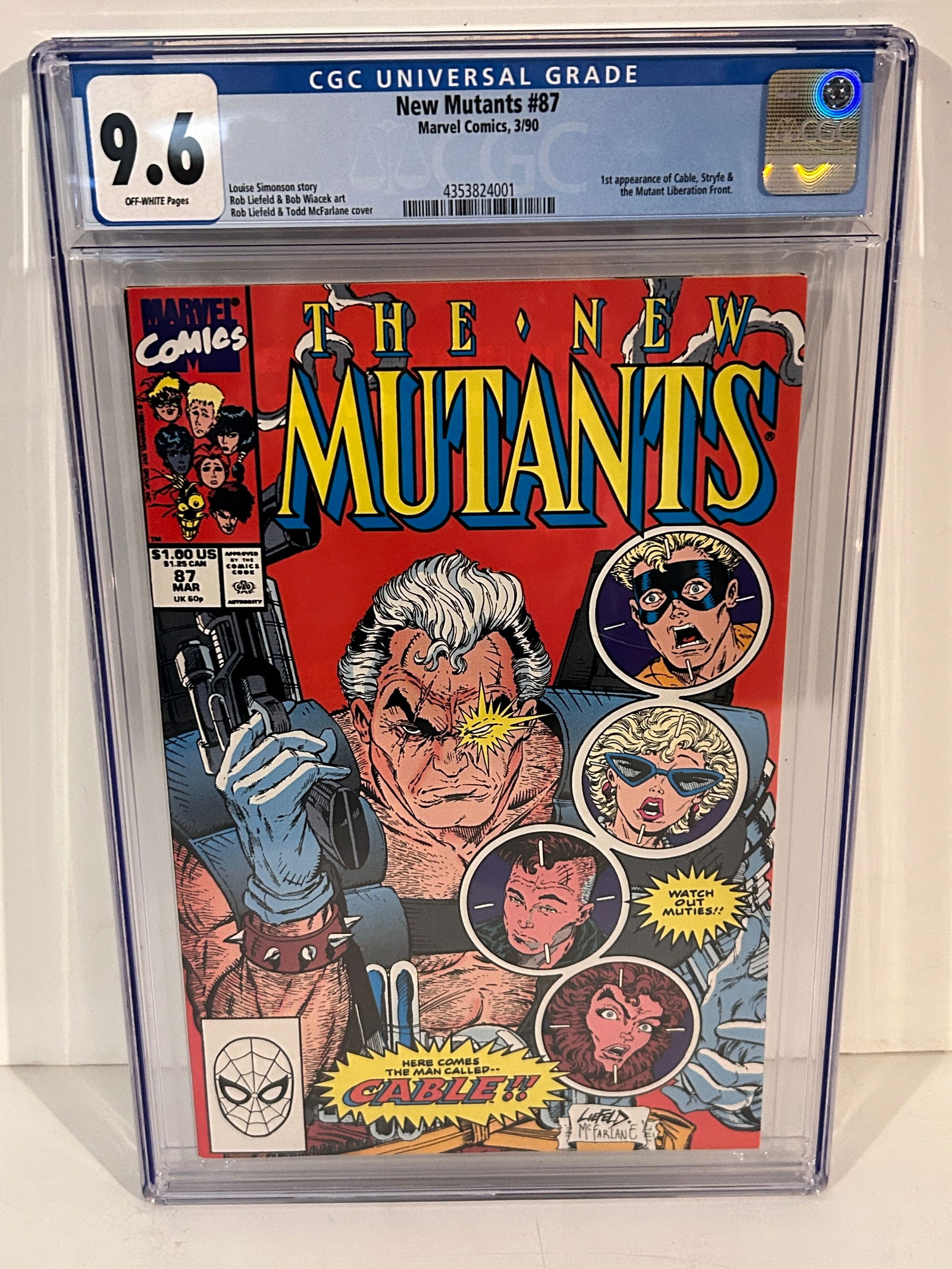 Vintage Comic Book New Mutants #87 Liefeld 1st Printing CGC 9.6 1st full app. Cable (1 of 2)