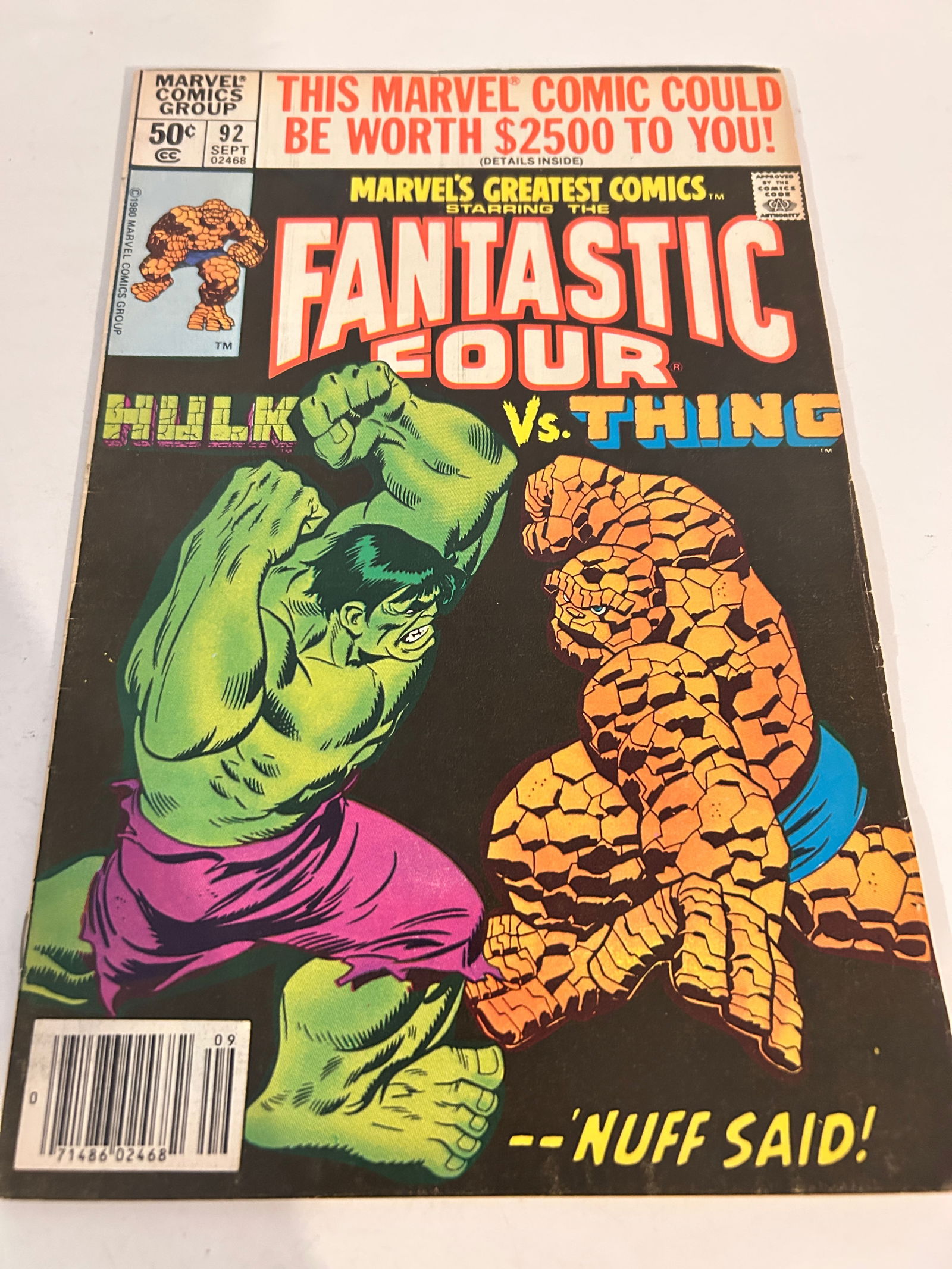 Vintage Comic Book Marvels Greatest Comics Fantastic Four # 92 (1 of 2)