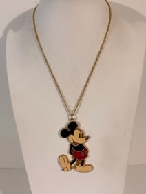 Vintage Walt Disney Mickey Mouse pendant Necklace 18"