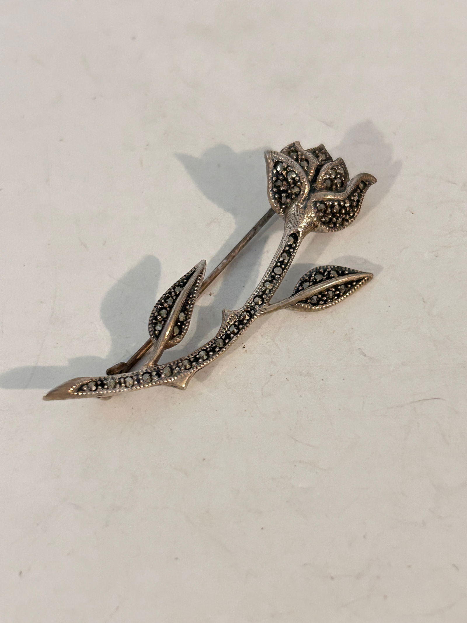 Vintage Sterling Silver JJ judith jack marcasite flower Brooch: Vintage Sterling Silver JJ judith jack marcasite flower Brooch Please view all photos as they are part of the description and condition of this Item, Feel free to contact me with questions or picture