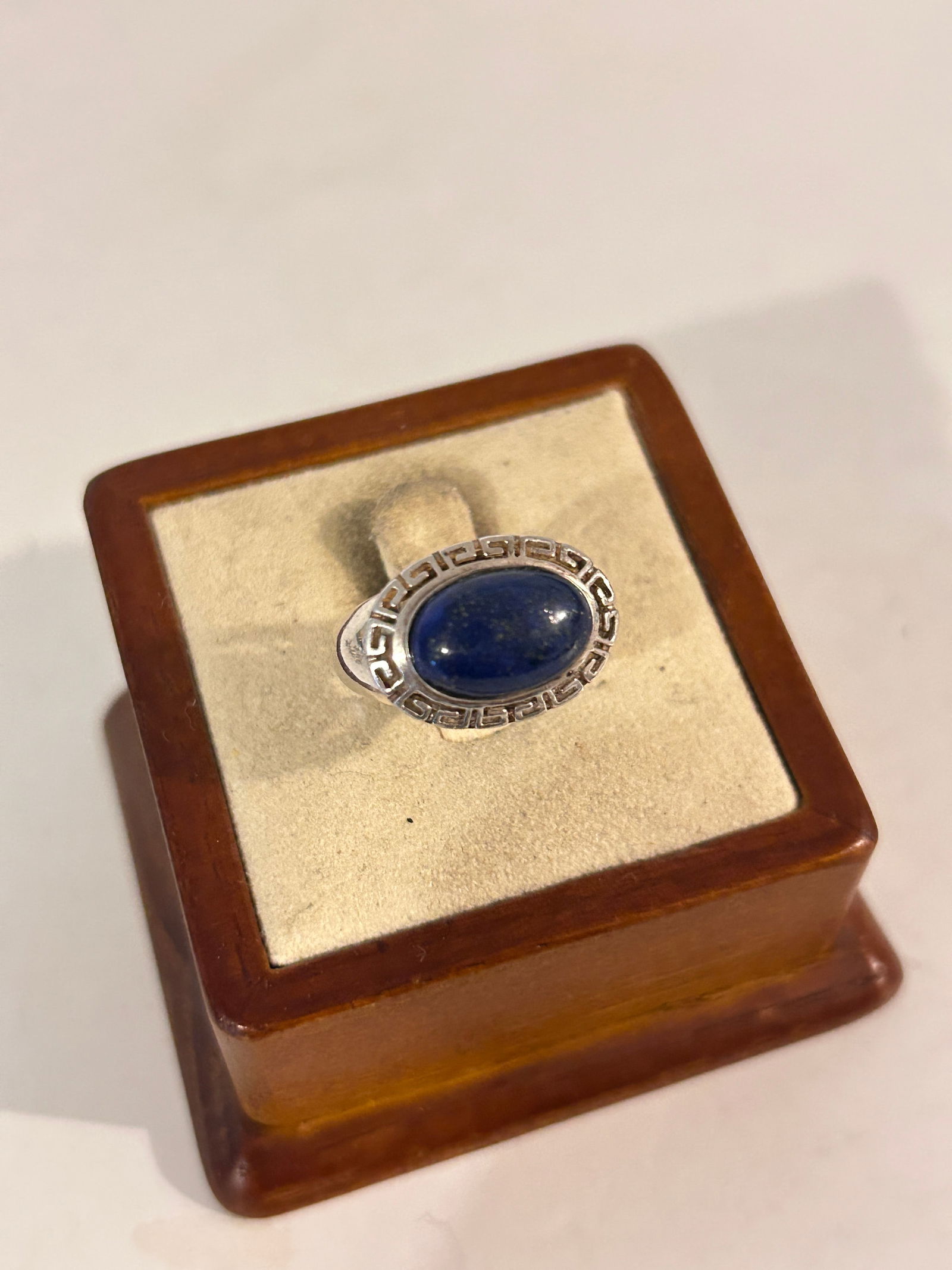 Sterling Silver LAPIS LAZULI Oval Ring Size 6 (1 of 6)