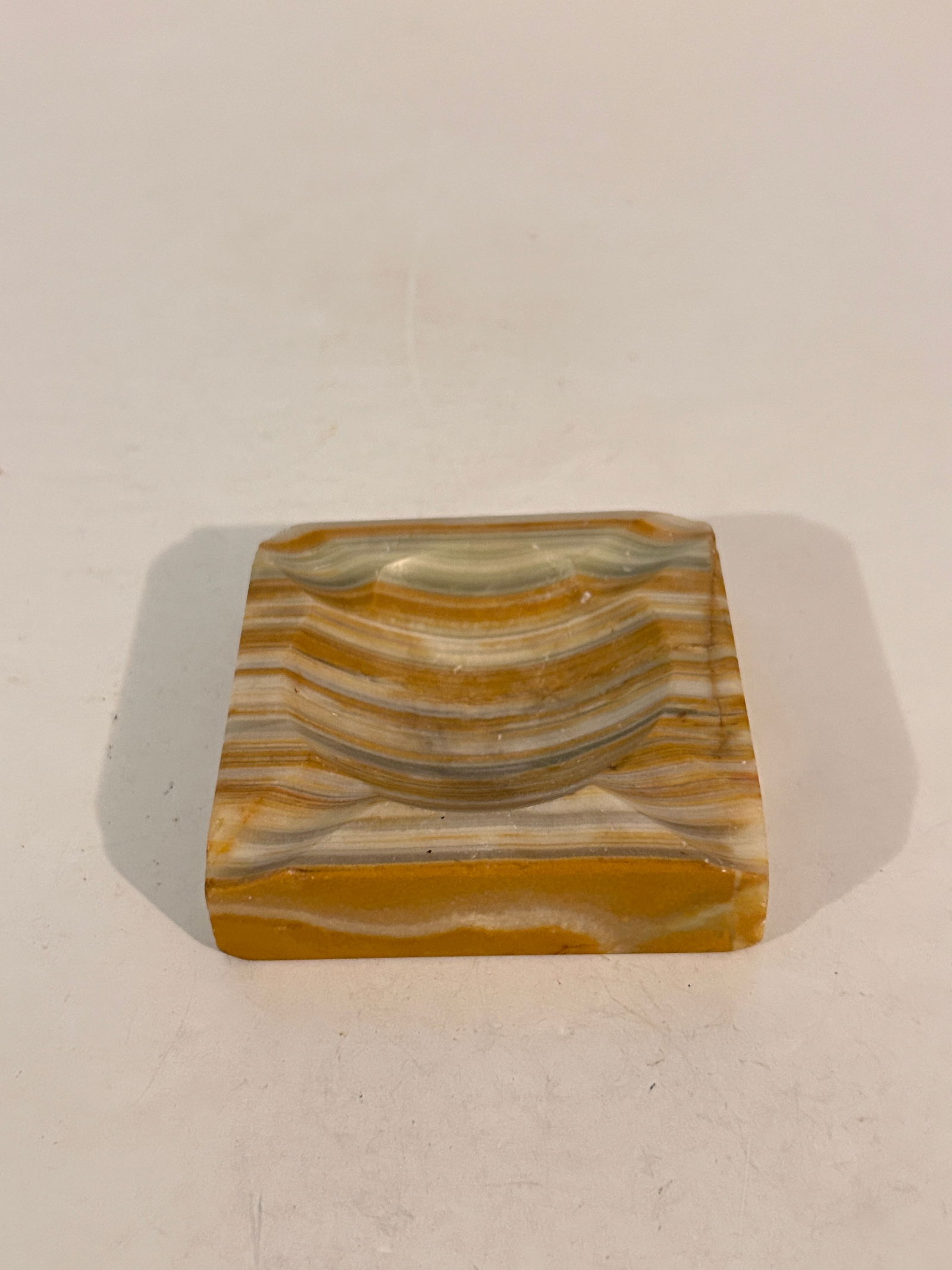 Vintage Onyx Stone Ashtray 3 1/4" X 3 1/4" (1 of 5)