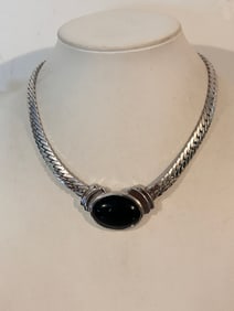 Vintage Napier silver tone choker Necklace 12"