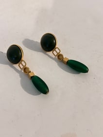 Dina Panagopoulos large gold tone earrings