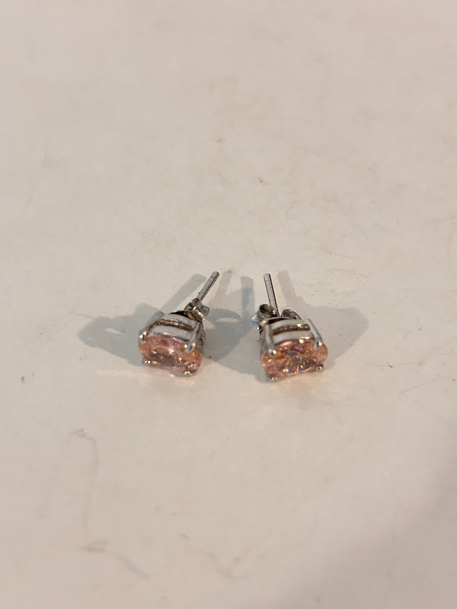 Vintage Sterling Silver pink post Earrings: Vintage Sterling Silver pink post Earrings Please view all photos as they are part of the description and condition of this Item, Feel free to contact me with questions or picture requests! Used Item 