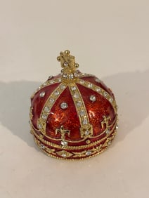 Vintage  Enamel rhinestone trinket box