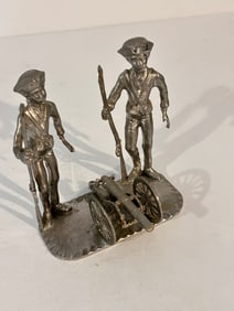 Vintage Pewter Soldiers and Canon