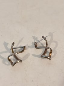 Vintage Sterling Silver twist Earrings