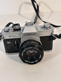 Vintage Canon FTb QL 35mm SLR Film Camera with 50mm f/1.8 FD Lens- Tested & Working!