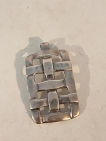 Vintage Sterling Silver Modernist Pendant