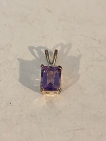 Vintage Sterling Silver Amethyst Pendant