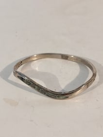 Vintage Sterling Silver Modernist hinged Bracelet 7"