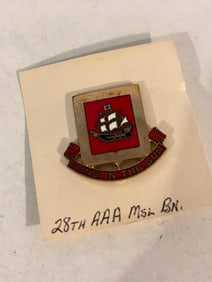 US Army 28th Field Artillery Battalion On The Line Insignia Pin