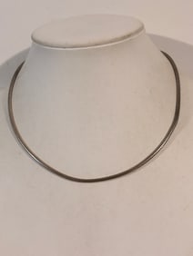 Vintage Sterling Silver round choker Necklace 14"