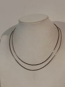 Vintage long Sterling Silver Necklace 36"