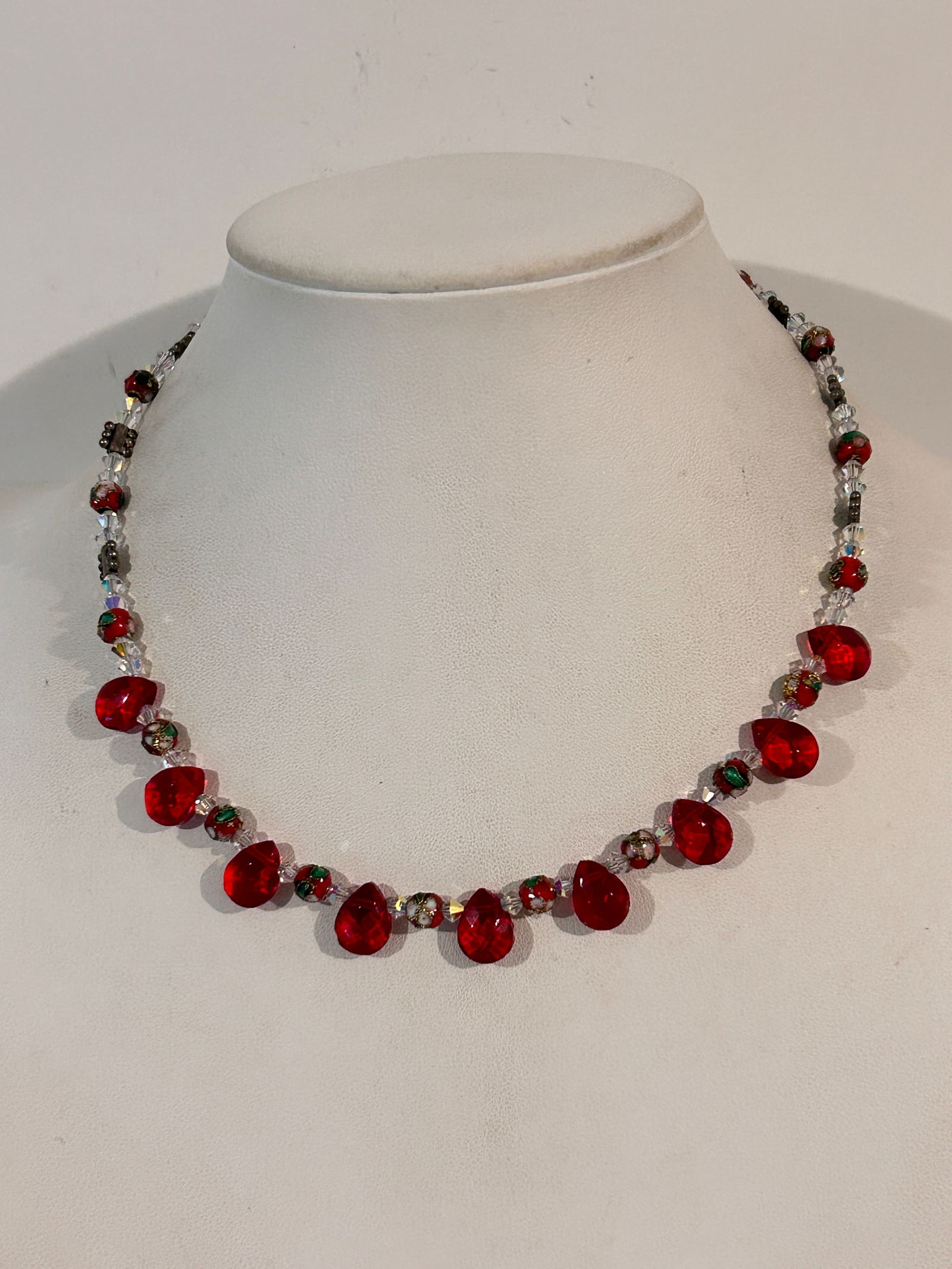 Vintage Sterling Silver Swarovski Crystal Necklace 17" (1 of 5)