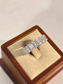 Vintage Sterling Silver Rhinestone Ring Sz 10